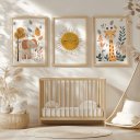 Ver imagem 1 de Kit 3 Quadros Decorativos Infantil - Safari Sun NO2 - 30x40 - Moldura Madeira