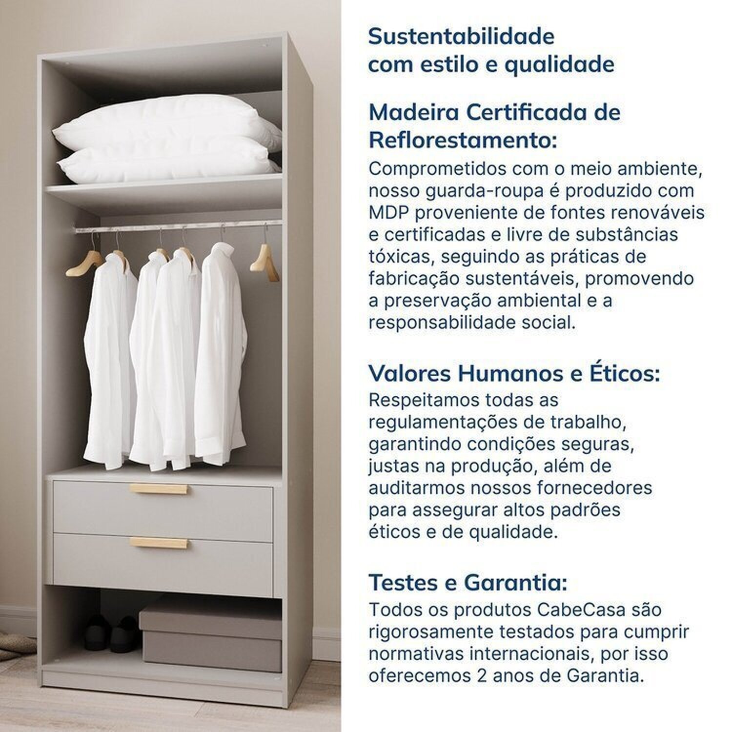 Guarda-roupa Modulado 11 Peças 13 Portas com 2 Mesas de Cabeceira Jade Cabecasa Madeiramadeira - 12