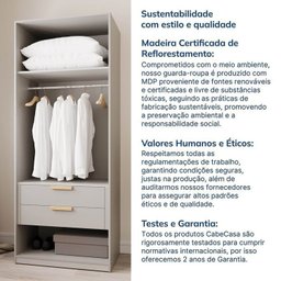 Guarda-roupa Modulado 11 Peças 13 Portas com 2 Mesas de Cabeceira Jade Cabecasa Madeiramadeira - 11