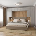 Ver imagem 1 de Guarda-Roupa Planejado 11 Peças 13 Portas com 2 Mesas de Cabeceira Jade CabeCasa MadeiraOriginals Cinza/Urbano