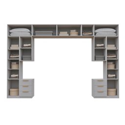 Guarda-Roupa Modulado 11 Peças 13 Portas com 2 Mesas de Cabeceira Jade CabeCasa MadeiraOriginals Cinza/Urbano - 6 Guarda-Roupa Modulado 11 Peças 13 Portas com 2 Mesas de Cabeceira Jade CabeCasa MadeiraOriginals Cinza/Urbano - 6