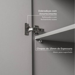 Guarda-Roupa Modulado 11 Peças 13 Portas com 2 Mesas de Cabeceira Jade CabeCasa MadeiraOriginals Cinza/Urbano - 8 Guarda-Roupa Modulado 11 Peças 13 Portas com 2 Mesas de Cabeceira Jade CabeCasa MadeiraOriginals Cinza/Urbano - 8