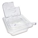 Ver imagem 2 de Conj 8 Cubas Gastronômicas em Policarbonato Gn 1/6x65 Mm 900 Ml + Tampa Flip Dobradiça e Abertura Sb