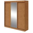 Ver imagem 1 de Guarda Roupa Saion 3 Portas com Pés 1 Porta Glass - Lp - Rei de Casa Amendoa Clean
