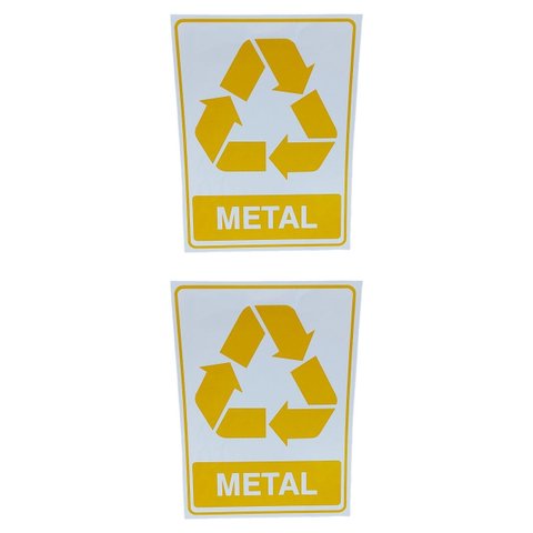 Kit 2 Placa Adesiva Sinalização Lixo Metal 15x20 Cm Adesivo