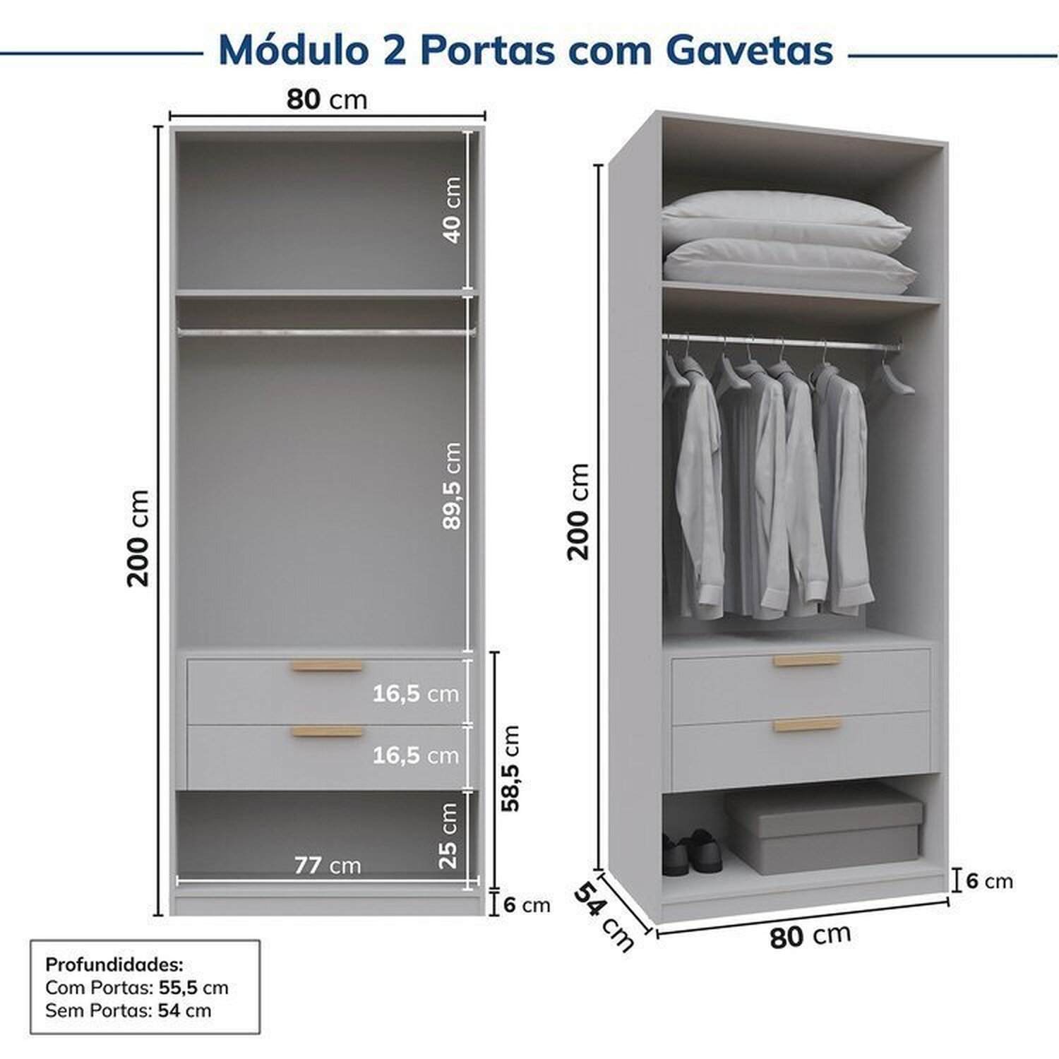 Guarda-roupa Modulado de Canto 12 Peças 17 Portas 2 Mesas de Cabeceira Jade Cabecasa Madeiramadeira - 11