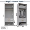 Guarda-roupa Modulado de Canto 12 Peças 17 Portas 2 Mesas de Cabeceira Jade CabeCasa MadeiraMadeira - 12