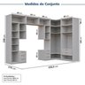Guarda-roupa Modulado de Canto 12 Peças 17 Portas 2 Mesas de Cabeceira Jade CabeCasa MadeiraMadeira - 9