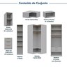 Guarda-roupa Modulado de Canto 12 Peças 17 Portas 2 Mesas de Cabeceira Jade CabeCasa MadeiraMadeira - 10