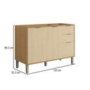 Ver imagem 4 de Balcão de Cozinha para Pia 120 Cm Colors 3 Portas 2 Gavetas 100% Mdf Freijó/oásis - Kits Paraná
