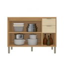 Ver imagem 3 de Balcão de Cozinha para Pia 120 Cm Colors 3 Portas 2 Gavetas 100% Mdf Freijó/oásis - Kits Paraná