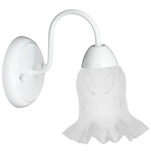 Arandela Colonial Branca de Parede com Tulipa Rei Fosca
