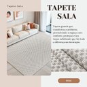 Ver imagem 4 de Tapete Sala Quarto Minimalista Liso Nude 2,00m X 3,00m Antiderrapante Quadriculado Decorativo Cru