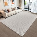 Ver imagem 2 de Tapete Sala Quarto Minimalista Liso Nude 2,00m X 3,00m Antiderrapante Quadriculado Decorativo Cru