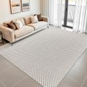 Ver imagem 3 de Tapete Sala Quarto Minimalista Liso Nude 2,00m X 3,00m Antiderrapante Quadriculado Decorativo Cru