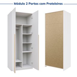 Guarda-roupa Modular 80cm com Portas e Prateleiras Jade Cabecasa Madeiramadeira - 16