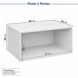 Guarda-roupa Modular 80cm com Portas e Prateleiras Jade Cabecasa Madeiramadeira - 12