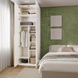 Guarda-roupa Modular 80cm com Portas e Prateleiras Jade Cabecasa Madeiramadeira - 3