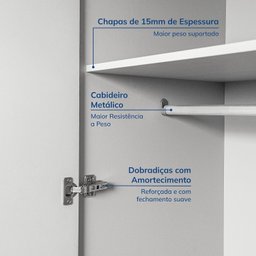 Guarda-roupa Modular 80cm com Portas e Prateleiras Jade Cabecasa Madeiramadeira - 9