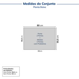 Guarda-roupa Modular 80cm com Portas e Prateleiras Jade Cabecasa Madeiramadeira - 4