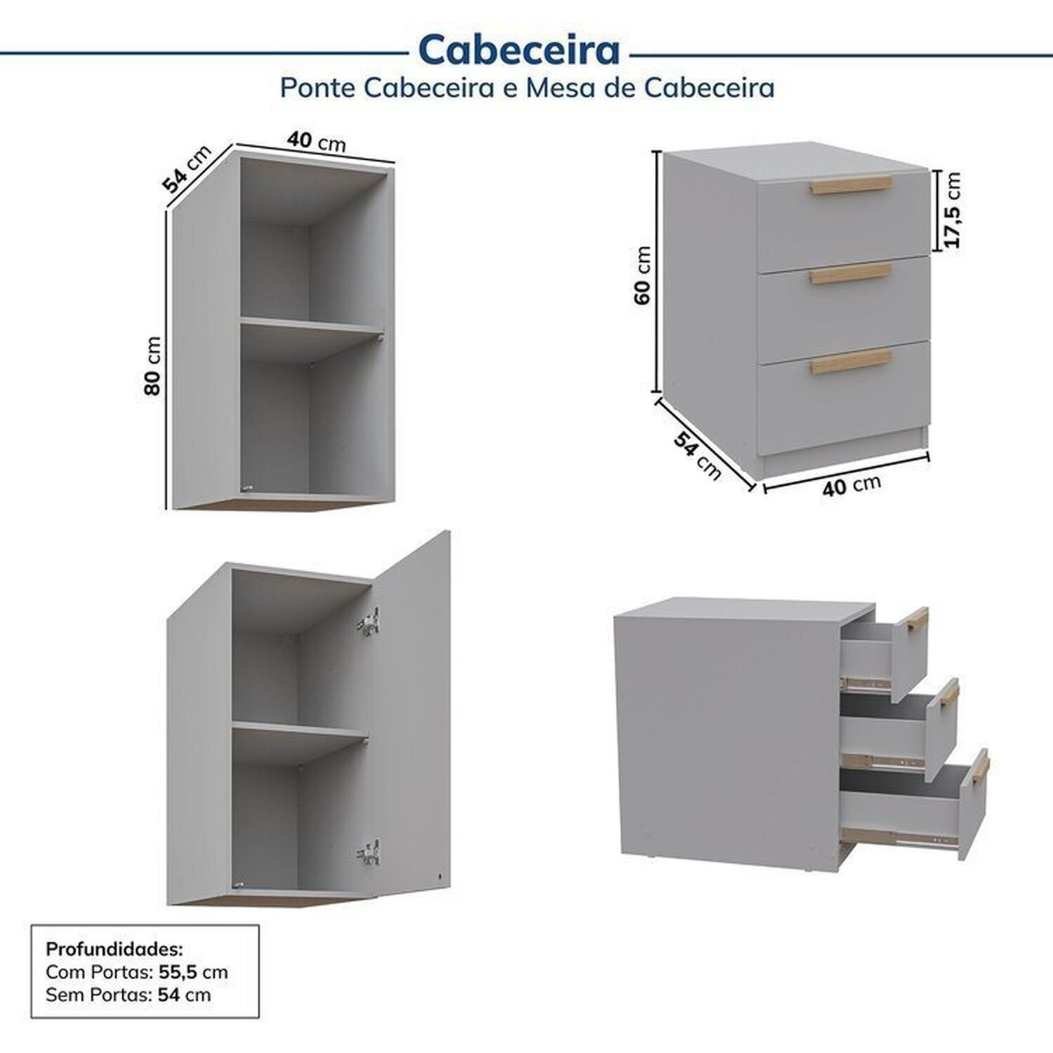 Guarda-roupa Modulado de Canto 12 Peças 17 Portas 2 Mesas de Cabeceira Jade Cabecasa Madeiramadeira - 14