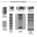 Ver imagem 5 de Guarda-Roupa Planejado 13 Peças 18 Portas 2 Mesa Cabeceira Jade CabeCasa MadeiraOriginals Cinza/Urbano
