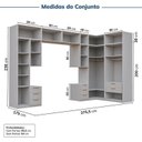Ver imagem 4 de Guarda-Roupa Planejado 13 Peças 18 Portas 2 Mesa Cabeceira Jade CabeCasa MadeiraOriginals Cinza/Urbano