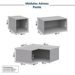 Guarda-roupa Modulado 13 Peças 18 Portas 2 Mesa Cabeceira Jade Cabecasa Madeiramadeira - 12