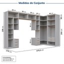 Ver imagem 4 de Guarda-roupa Modulado 13 Peças 18 Portas 2 Mesa Cabeceira Jade CabeCasa MadeiraOriginals