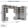 Guarda-roupa Modulado 13 Peças 18 Portas 2 Mesa Cabeceira Jade CabeCasa MadeiraMadeira - 4