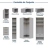 Guarda-roupa Modulado 13 Peças 18 Portas 2 Mesa Cabeceira Jade CabeCasa MadeiraMadeira - 5