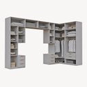 Ver imagem 6 de Guarda-Roupa Planejado 13 Peças 18 Portas 2 Mesa Cabeceira Jade CabeCasa MadeiraOriginals Cinza/Urbano