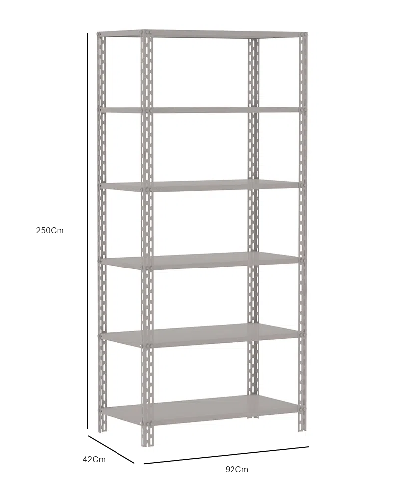 Estante Aço 6 Prateleiras Reforçad 250x92x42 C/Oblongo 10104 - 5