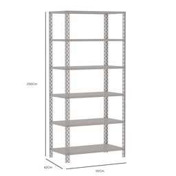 Estante Aço 6 Prateleiras Reforçad 250x92x42 C/Oblongo 10104 - 5