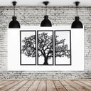 Ver imagem 1 de Quadro de Parede Árvore 3 Peças em Mdf - Cor: Preta