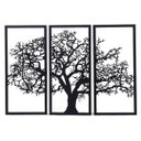 Ver imagem 2 de Quadro de Parede Árvore 3 Peças em Mdf - Cor: Preta