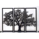 Ver imagem 3 de Quadro de Parede Árvore 3 Peças em Mdf - Cor: Preta