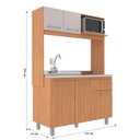 Ver imagem 3 de Cozinha Compacta 5 Portas com Suporte para Microondas Julia Marrom/Freijó/Fumê