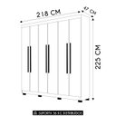 Ver imagem 4 de Guarda Roupa Casal 218cm 6 Portas Elegance Nature/alasca - Vila Rica
