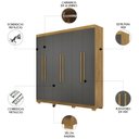 Ver imagem 3 de Guarda Roupa Casal 218cm 6 Portas Elegance Nature/alasca - Vila Rica