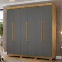 Ver imagem 2 de Guarda Roupa Casal 218cm 6 Portas Elegance Nature/alasca - Vila Rica