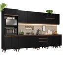 Ver imagem 3 de Armário de Cozinha Completa 355cm Preto Reims da Sabrina Madesa