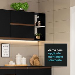 Armário de Cozinha Completa 355cm Preto Reims da Sabrina Madesa - 7