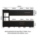 Ver imagem 4 de Armário de Cozinha Completa 355cm Preto Reims da Sabrina Madesa