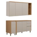 Ver imagem 3 de Kit Cozinha 160cm Aéreos Balcões Super Completo Mdf