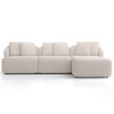 Ver imagem 3 de Sofá 3 Lugares com Chaise Direito Sala Living 254cm Arlo F04 Bouclê Bege - Lyam Decor