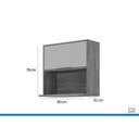 Ver imagem 4 de Armário Aéreo Cozinha Celeste 1PTA p/ Micro 80 Of White MGM