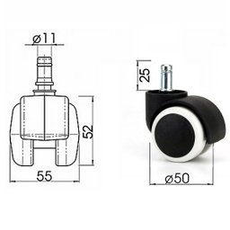 Kit 5 Rodinhas para Cadeira de Escritório Giratória Bestchair - 6