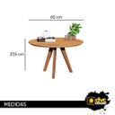 Ver imagem 3 de Mesa de Centro Dubai Redonda Decorativa Sala Estar Pés Madeira Canela