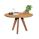 Ver imagem 2 de Mesa de Centro Dubai Redonda Decorativa Sala Estar Pés Madeira Canela